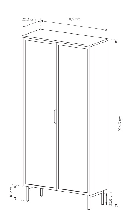 LUMIN Witryna Wysoka do salonu w kolorze kaszmirowym 2D2S+LED - zdjęcie produktu